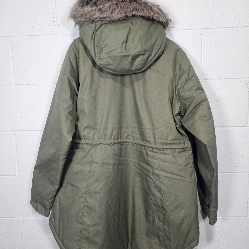 Columbia Olive Green Faux Fur Hooded Ski Jacket - Picture 2 of 4